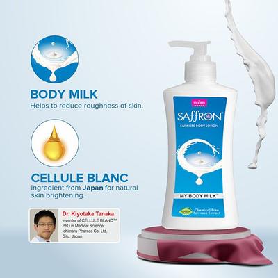 VI-John Saffron My Body Milk Fairnes Body Lotion for Men & Women 250 ml - Lotions & Creams