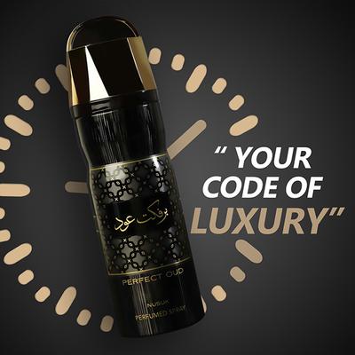 NUSUK perfect Oud Deodorant For Men, Perfumed Body Spray 200 ml - Men Deodorants/Roll-Ons