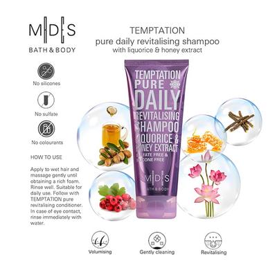 MADES Bath & Body Temptation Pure Shampoo Pale Purple 200 ml - Shampoos