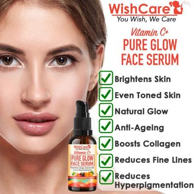 WishCare Vitamin C+ Pure Glow Face Serum - With Hyaluronic Acid Retinol Niacinamide Oranges Berries & Turmeric 30 ml - Face Serum
