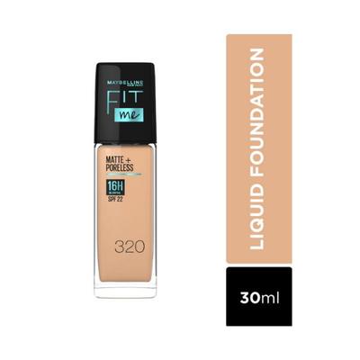 Maybelline New York Fit Me Matte+Poreless Liquid Foundation (With Pump) 320 Natural Tan 30 ml - Foundation