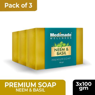 Medimade Neem & Basil Premium Soap (Pack of 3) 1's - Soaps