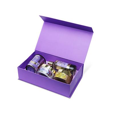 Vedic Valley Body Care Gift Box Lavender Massage Oil, Candle, Detan Saffron Body Mask 1000 gm - Creams/Oils/Lotions