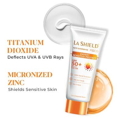 La Shield FISICO SPF 50+ & PA+++ Matte Sunscreen Gel 50 gm - Face Sunscreen