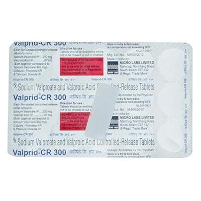 VALPRID CR 300 Tablet 15's - Epilepsy/Convulsion-Ant
