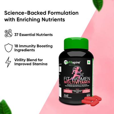 Fitspire Fit Women Multivitamin to Manage Immune System Body Energy Mental Alertness 60 Capsules 1's - Multi-Vitamins