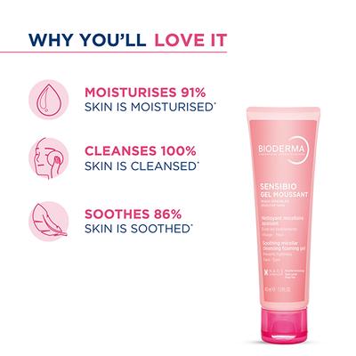 Bioderma Sensibio Gentle Soothing Micellar Cleansing Foaming Gel For Sensitive Skin 45 ml - Scrubs & Exfoliants
