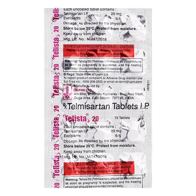 Telista 20mg Tablet 15'S - Hypertension-Ang