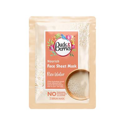 Buds & Berries Rice Water Sheet Mask Pouch 25 gm - Sheet Masks