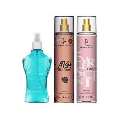 Dorall Collection Bluesafe + Blossom + Eversent Body Mist Set 3's - Men Perfumes (Edt/Edp)