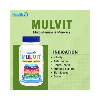 Healthvit Mulvit Multivitamins and Minerals with 31 Nutrients - Tablets 60's - Multi-Vitamins