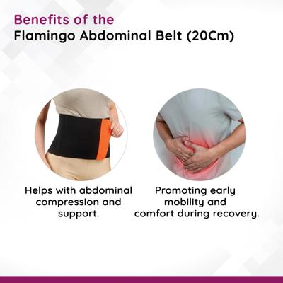 Flamingo Abdominal Belt - Beige 20 cm Width (OC - 2002) (M) - Abdomen/Neck/Arm/Elbow Supports