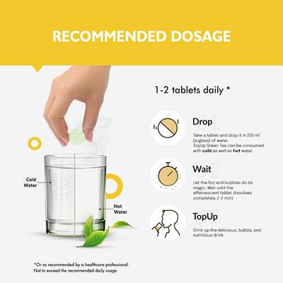 Nuvox TopUp Green Tea Effervescent Tablet - Ginger & Lemon 40's - Herbal/Green Teas