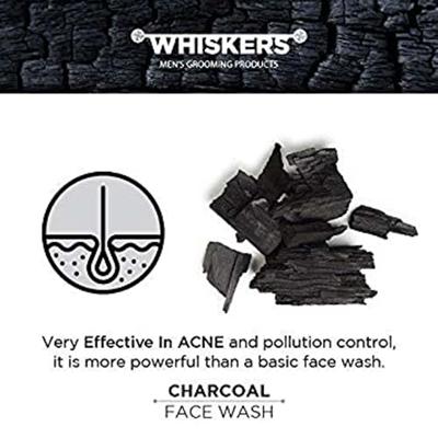 Whiskers Charcoal Face Wash For Men 100 ml - Face Washes