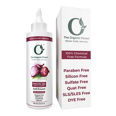 Organic Forest 100% VEGAN, Pure and Chemical-Free Onion Oil for Hair Regrowth and Hair Fall Control 100 ml - Hair Oils