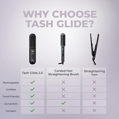 Tash Hair Glide Cordless Hair Straightener Brush - Noir 450 gm - Straighteners