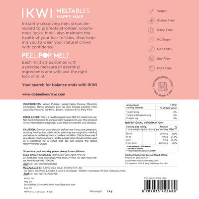 IKWI Happy Hair Meltables With Biotin, Zinc & Vitamin B12 1's - Hair & Skin
