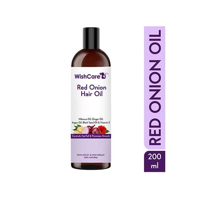 WishCare Red Onion Hair Oil for Hair Growth & Hair Fall Control- Onion Oil With Deep Root Applicator 200 ml - Hair Oils
