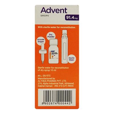 Advent Tangy Orange Flavour Drops 10ml - Bacterial Infections-Pen