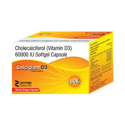CALCIGIANT D3 60k Softgel Capsule 4's - Supplements-Vit