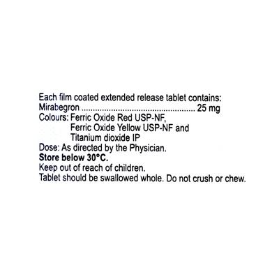 MEGATAS 25 Tablet 10's - Bladder And Prostate Disorders-Dru