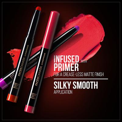 Faces Canada Ultime Pro HD Intense Matte Lips + Primer - Bold Wine 11, 9HR Long Stay 1.4 gm - Lip Crayons