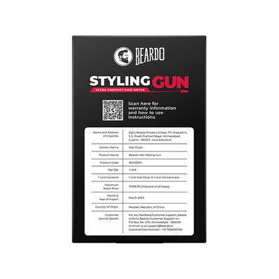 Beardo Styling Gun Ultra Compact Hair Dryer 1's - Rollers & Curlers
