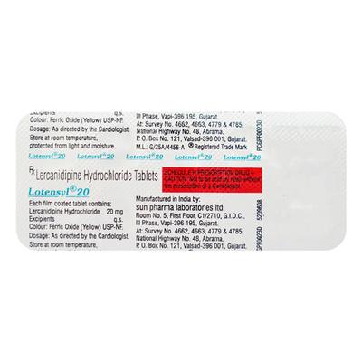 Lotensyl 20mg Tablet 10'S - Hypertension-Cal