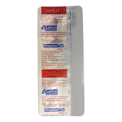 CLOPILAR 75mg Tablet 10's - Blood Clot-Ant