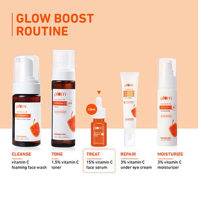 Plum 15% Vitamin C Face Serum, Boosts Glow, Dark Spots and Hyperpigmentation 10ml - Face Serum