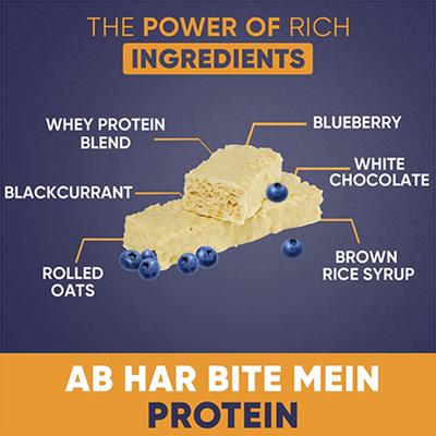 Fitspire Protein Bar Protein No Artificial Sweetener and Flavor Blueberry Flavor 60 gm - Nutritional Bars