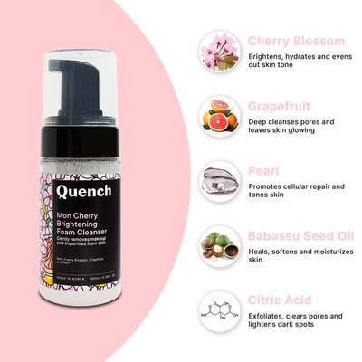 Quench Botanics Mon Cherry Brightening Foam Cleanser 100 ml - Face Wash & Cleansers