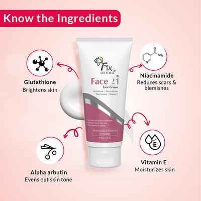 Fixderma Niacinamide Cream, Face 21 Cream, Niacinamide Cream for Face and Cream 50gm - Face Moisturizers