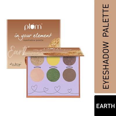 Plum In Your Element Eyeshadow Palette Super Pigmented 6-In-1 Palette, 03 Earth 10 gm - Eye Shadow Palettes