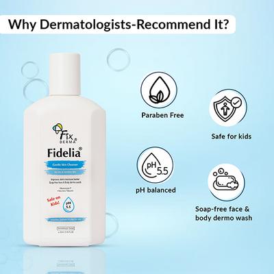 Fixderma Fidelia Gentle Skin Cleanser Face Wash for Unisex 250 ml - Face Wash & Cleansers