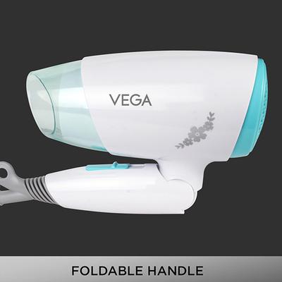 Vega Insta Look 1400 Watts Foldable Hair Dryer with Cool Shot Button and 3 Heat, Speed Settings VHDH-23 493 gm - Hair Dryers