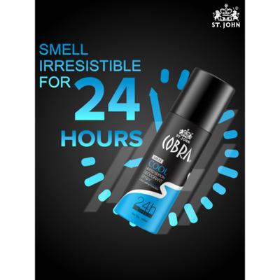 St. John Cobra Cool Limited Edition Deodorant Spray 150 ml + Live Limited Edition Deodorant Spray 150 ml + Cobra Eau De Parfum 15 ml 3's - Men Deodorants/Roll-Ons