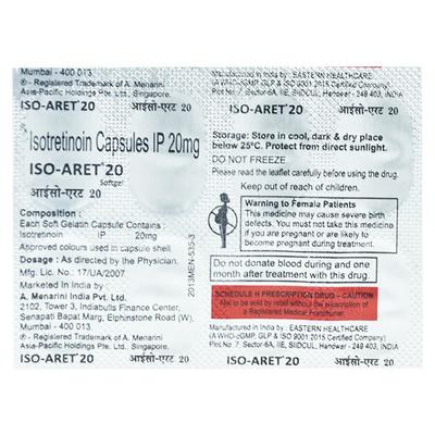 ISO Aret 20mg Softgel 10'S - Acne-Acn