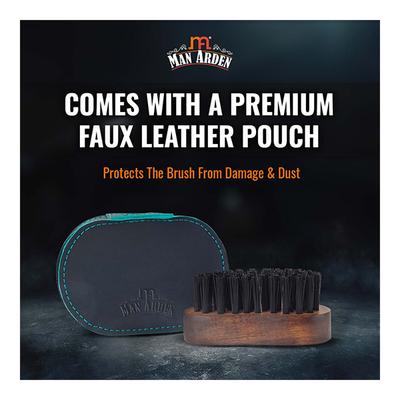 Man Arden Beard Brush with Leather Pouch 1's - Beard Comb