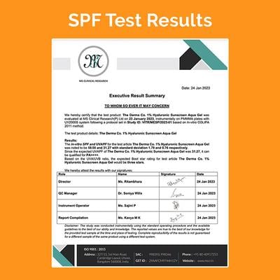 The Derma Co. 1% Hyaluronic Sunscreen SPF 50 Aqua Gel, Pa++++, Lightweight, No White-Cast for Broad Spectrum & Blue Light Protection for Oily, Dry, Acne-Prone Skin 30 gm - Body Sunscreen