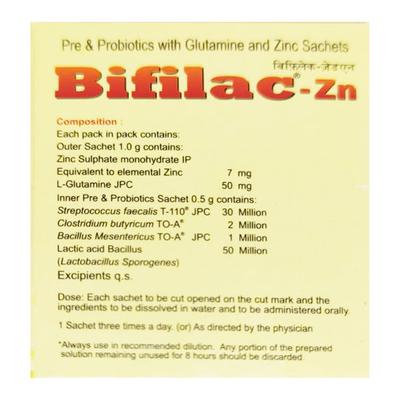 Bifilac ZN Delicious Pineapple Flavour 1gm Powder 15'S - Diarrhoea-Ant