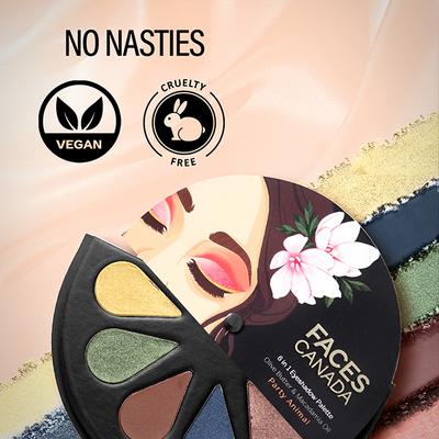 Faces Canada 6 In 1 Eyeshadow Palette Olive Butter & Macadamia Oil- Party Animal 04, 6gm - Eye Shadow Palettes