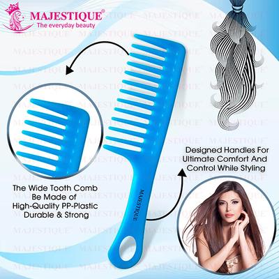 Majestique Large Hair Styling Comb for Curly Hair, Long Hair - Color May Vary 1's - Hair Brushes