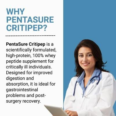 PentaSure Criti Peptide 100% Diet Powde - Creamy Vanilla Flavour 400 g - Protein Drink