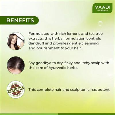 Vaadi Herbals Dandruff Defense Lemon Shampoo With Extract of Tea Tree 110 ml - Shampoos