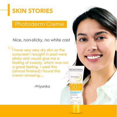 Bioderma Photoderm Creme SPF 50+ PA++++ Hydrating Sunscreen for Normal to Dry Skin, In Vivo Tested 40 ml - Face Sunscreen