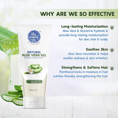 The Mom's Co. Natural Aloe Vera Gel with Glycerine and Natural Vitamin E 200gm - Face Gels