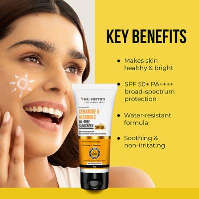 Dr. Sheth's Ceramide & Vitamin C Oil-Free Sunscreen 30 gm - Face Sunscreen