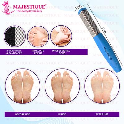Majestique Double Sided Foot Files FN306 Heel Rasp for Foot Scrapper - Color May Vary 1's - Manicure & Pedicure Kits
