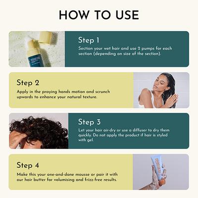 Fix My Curls Weightless Whip Volumizing Mousse Enriched with Rice Protein for Hair Growth, and Apple Cider Vinegar 100 ml - Hair Sets & Kits